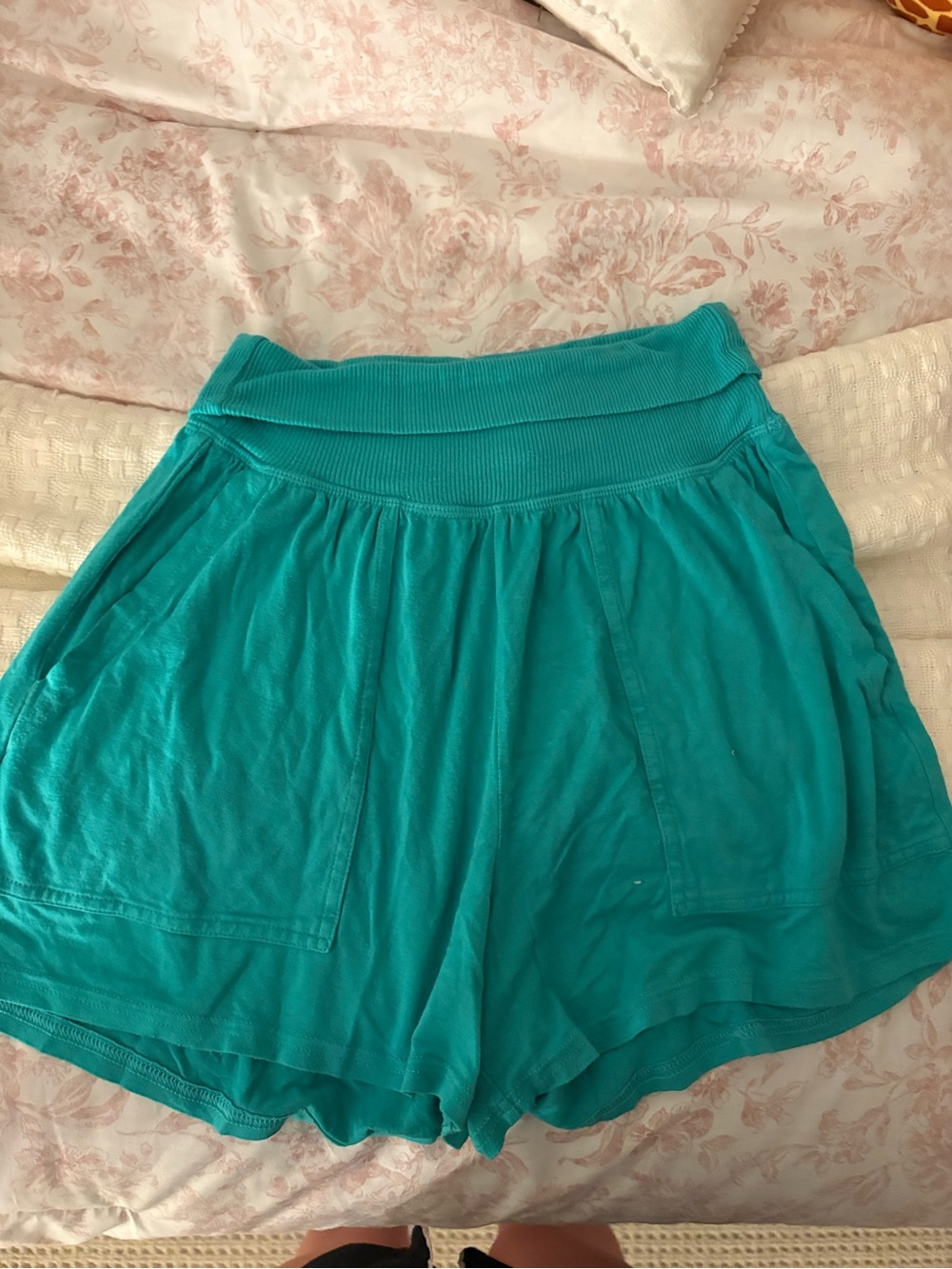 Aerie Women’s Teal High-Waist Knit Shorts